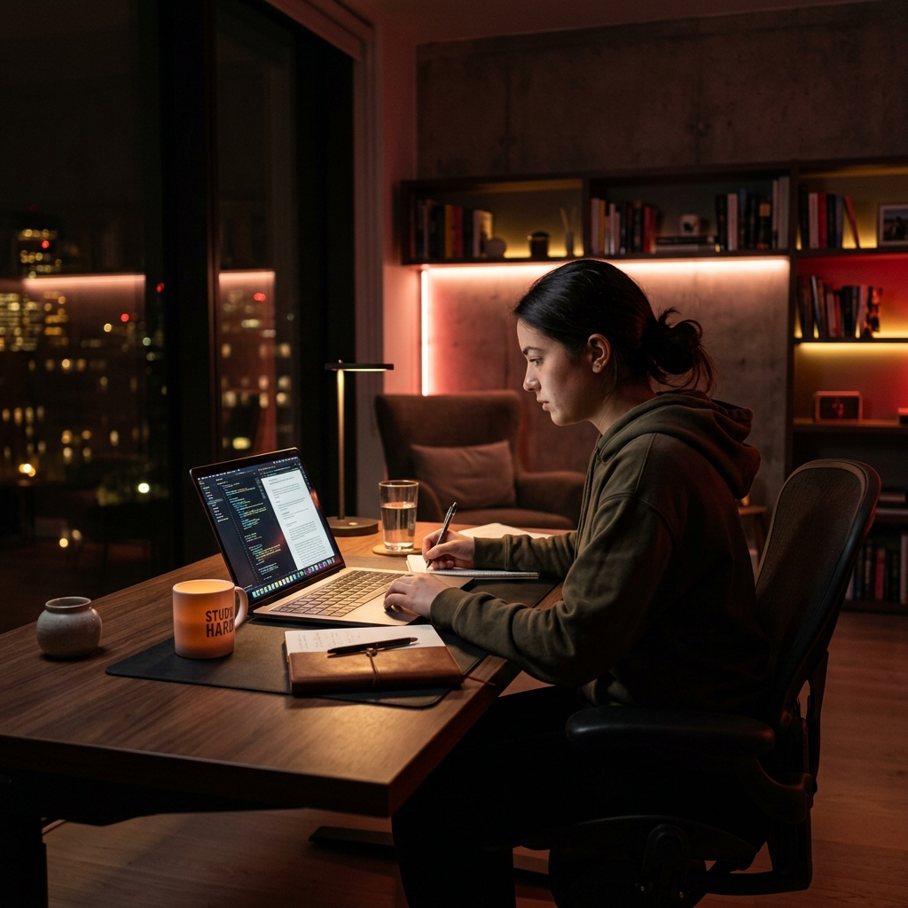 طالب يدرس الألمانية